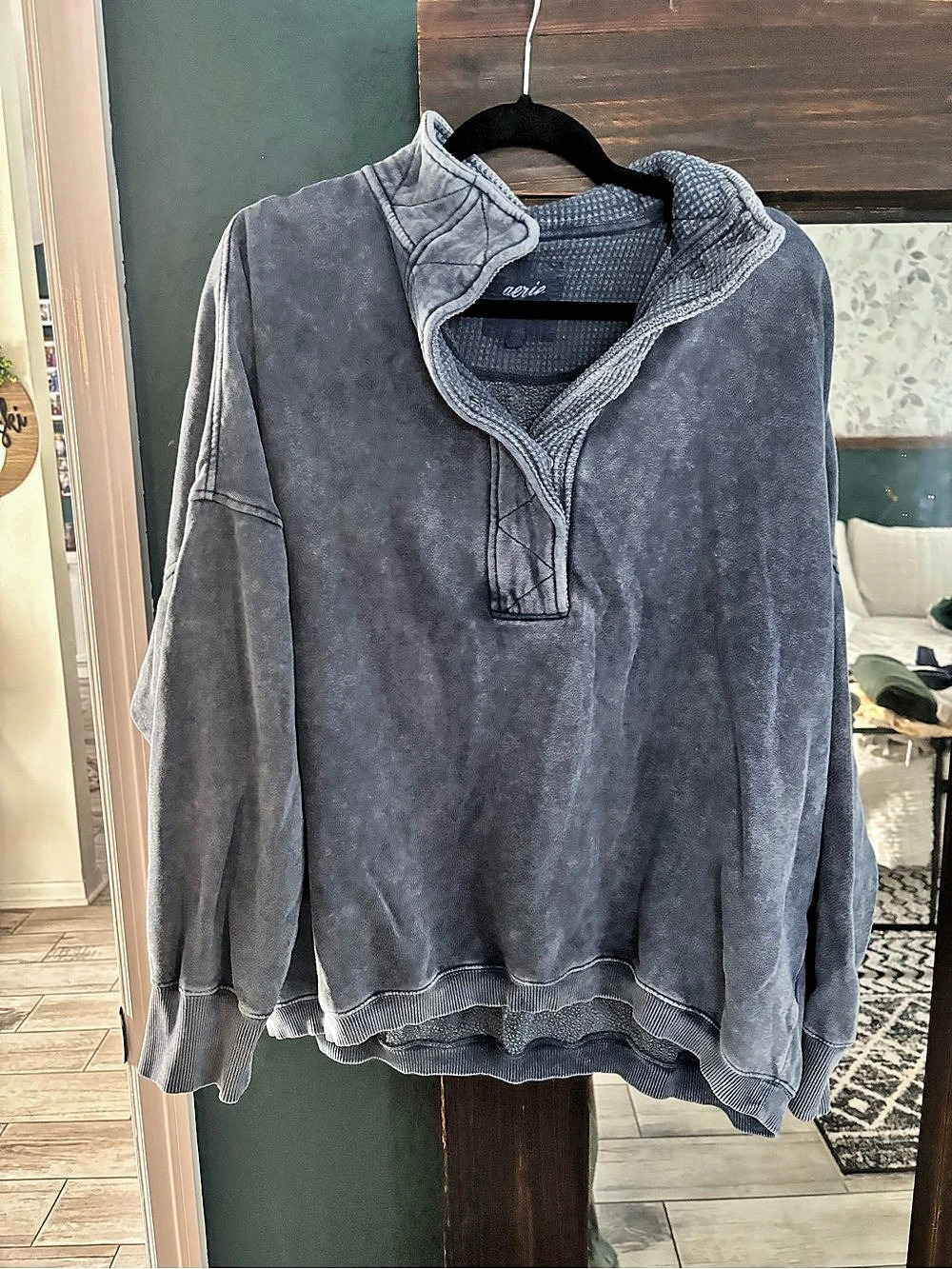 aerie Oh Snap! Sweatshirt Blue XL